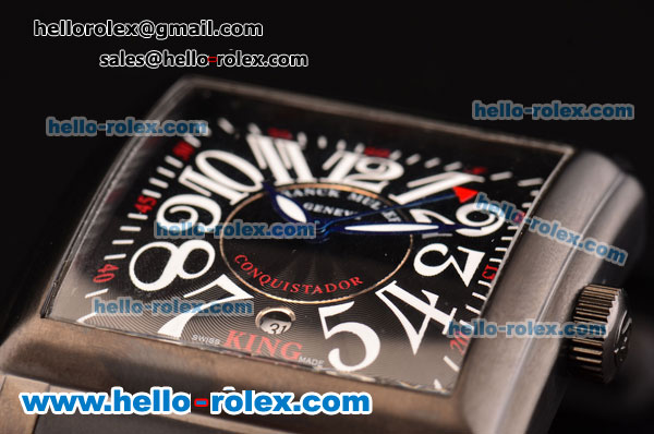 Franck Muller Conquistador Chronograph Automatic Movement PVD Case with Black Dial and Black Rubber Strap - Click Image to Close